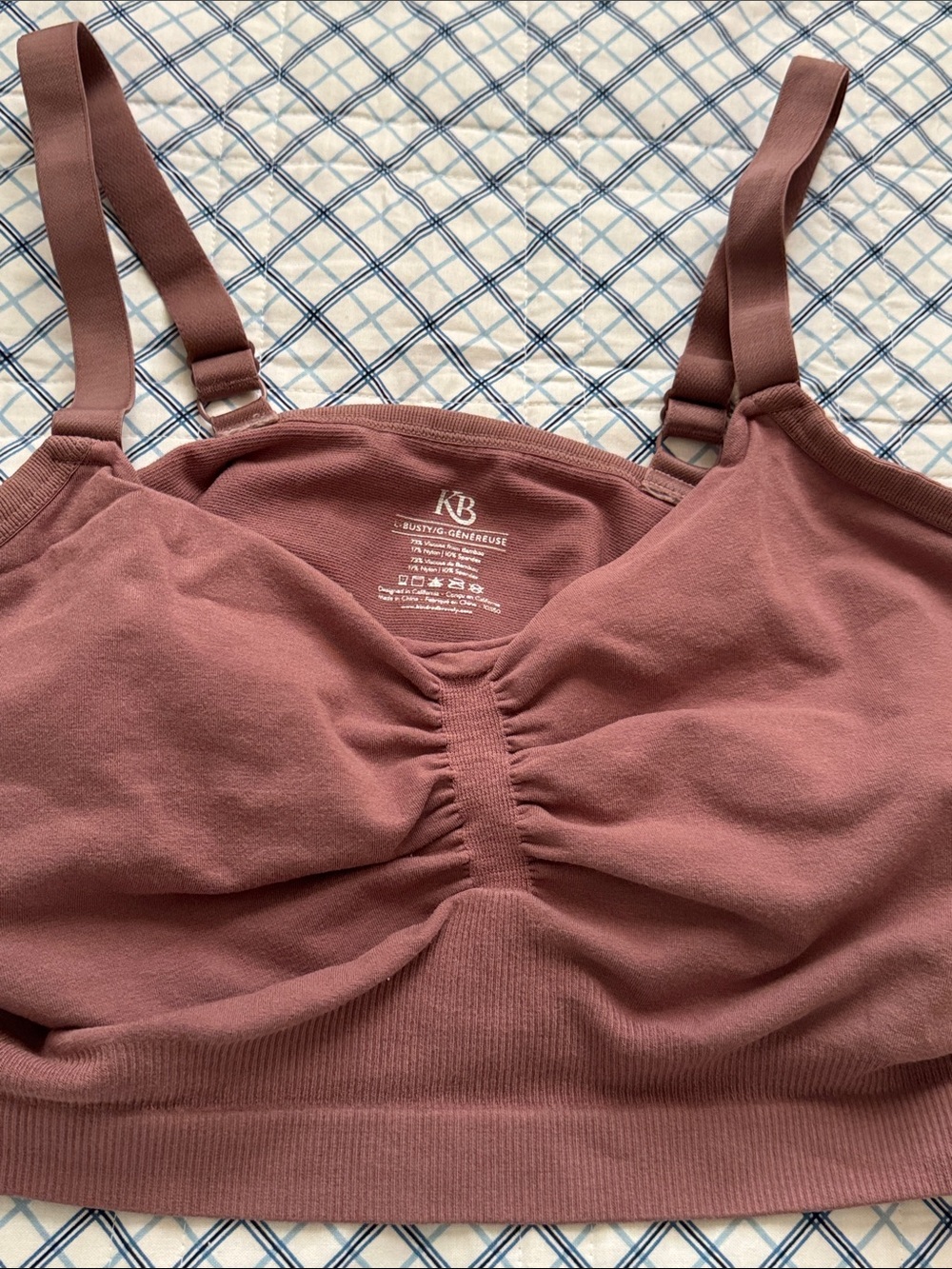 Kindred Bravely Ruched Seamless Bralette in Mauve.Maternity